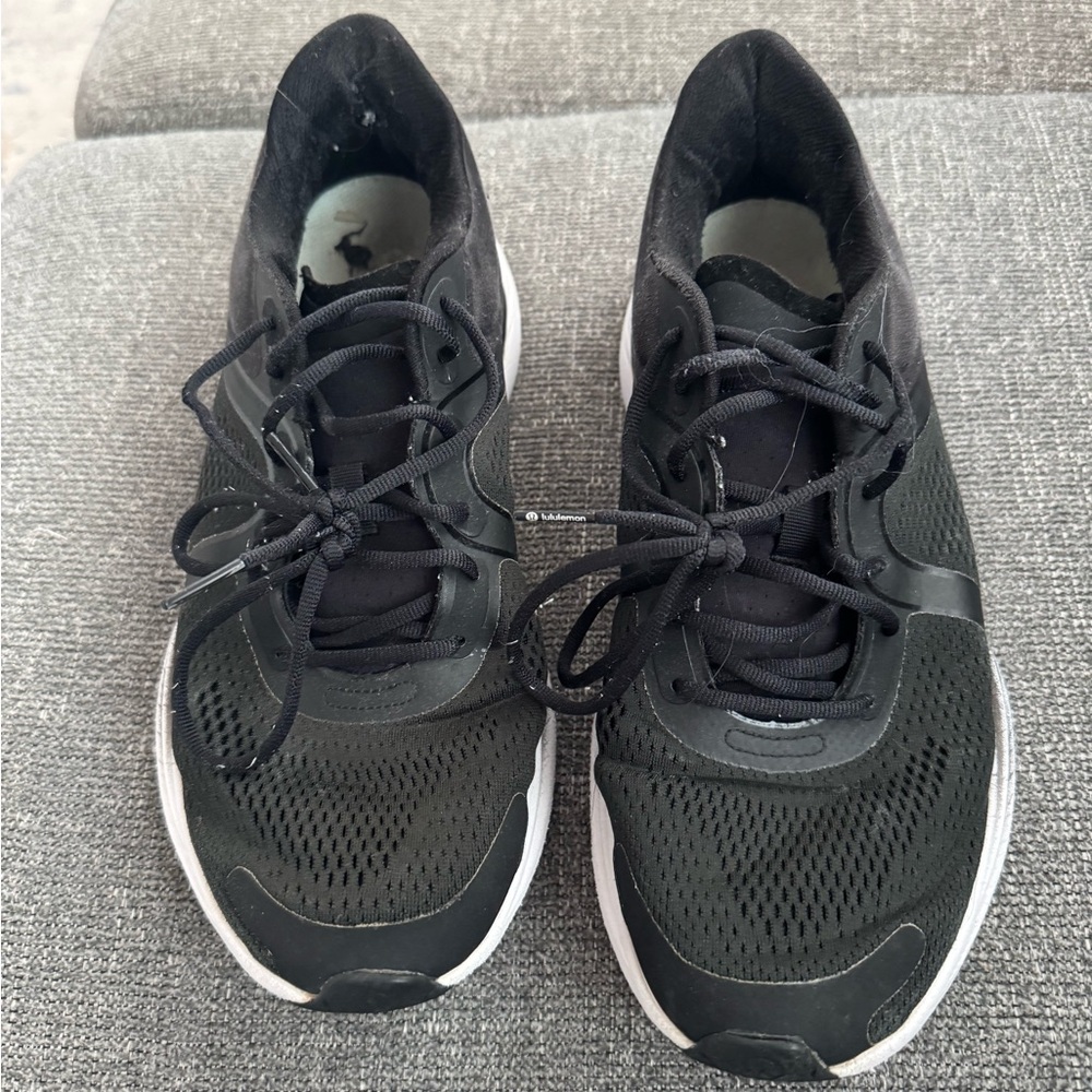 lululemon athletica Black and White Mesh Running Sneakers